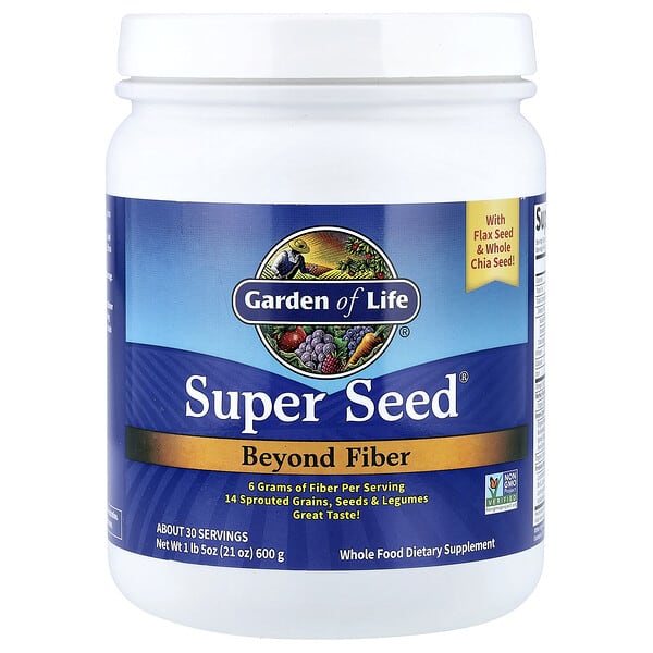 فوائد هاي فايبر مع أفضل سعر على موقع اي هيرب 3 Garden of Life, Super Seed, Beyond Fiber, 1 lb 5 oz (600 g)