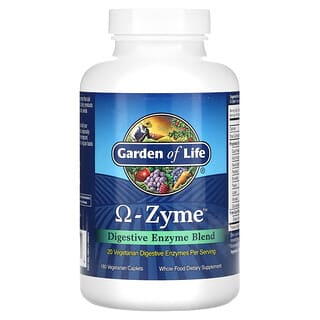 Garden of Life, Omega-Zyme（オメガザイム）、気持ちのよい食事をサポートする酵素ブレンド、ベジカプセル180粒