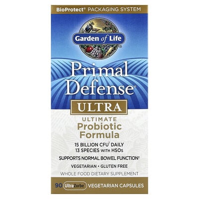 Garden of Life, Primal Defense®, Ultra, Advanced Probiotic Formula, 90 UltraZorbe™ Vegetarian Capsules
