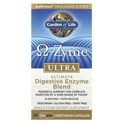 Garden of Life, O-Zyme Super Formula, Advanced Digestive Enzyme Blend, 90 Vegetarian Capsules