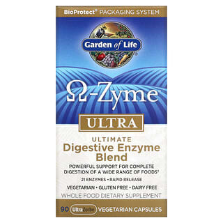 Garden of Life, O-Zyme Ultra, mezcla de las mejores enzimas digestivas, 90 cápsulas vegetarianas
