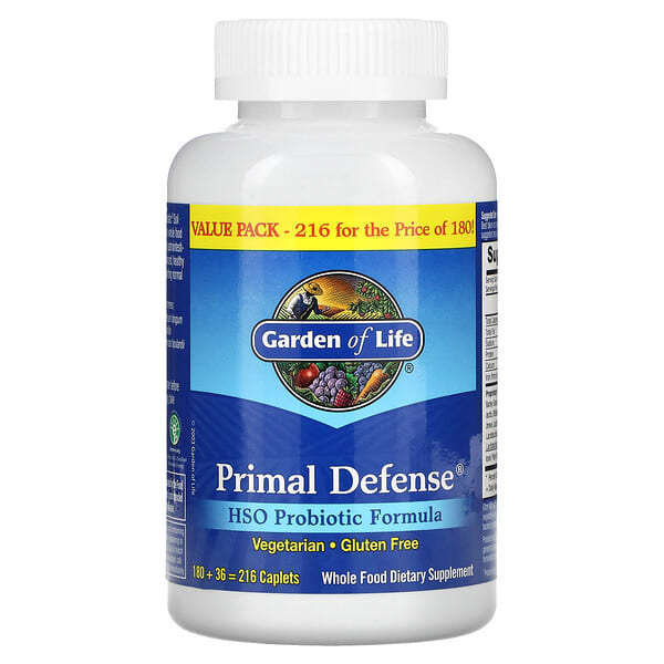 Garden of Life, Primal Defense, HSO Probiotic Formula, 216 Caplets