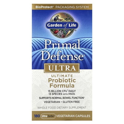 Garden of Life, Primal Defense®, Ultra, Ultimate Probiotic Formula, 180 UltraZorbe™ Vegetarian Capsules
