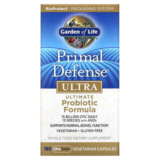 Garden of Life, Primal Defence, Ultra, Formule probiotique ultime, 180 capsules végétariennes UltraZorbe