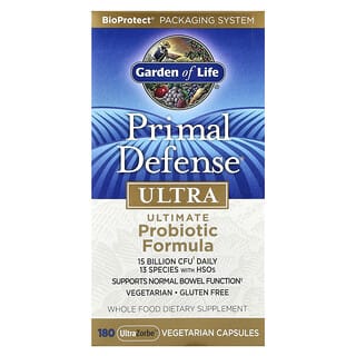 Garden of Life, Primal Defense, Ultra, универсальная пробиотическая формула, 180 вегетарианских капсул UltraZorbe