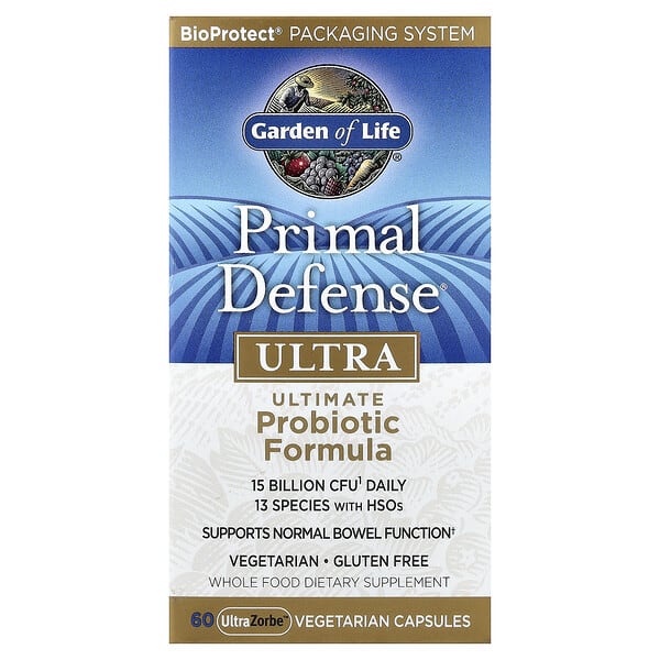Garden of Life, Primal Defense® Ultra, Ultimate Probiotic Formula, 60 UltraZorbe™ Vegetarian Capsules — product photo 1