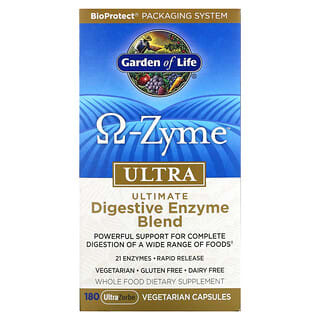 Garden of Life, O-Zyme الفائق، مزيج الإنزيمات الهاضمة الأساسي، 180 كبسولة نباتية من UltraZorbe