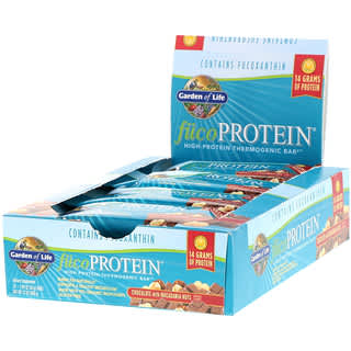 Garden of Life, FucoProtein, High Protein Thermogenic Bar, Chocolate with Macadamia Nuts, 12 Bars, 1.94 oz (55 g) Each