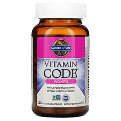 Garden of Life, Vitamin Code, Suplemento multivitamínico a base de alimentos integrales para mujeres, 120 cápsulas vegetales