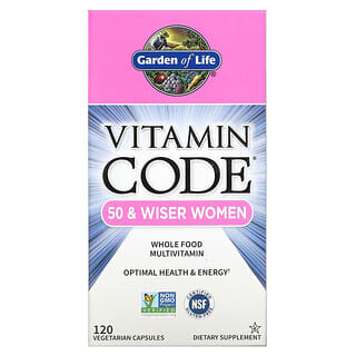 Garden of Life, Vitamin Code, Multivitamines à base d'aliments complets RAW pour femmes de 50 ans et plus, 120 capsules végétariennes