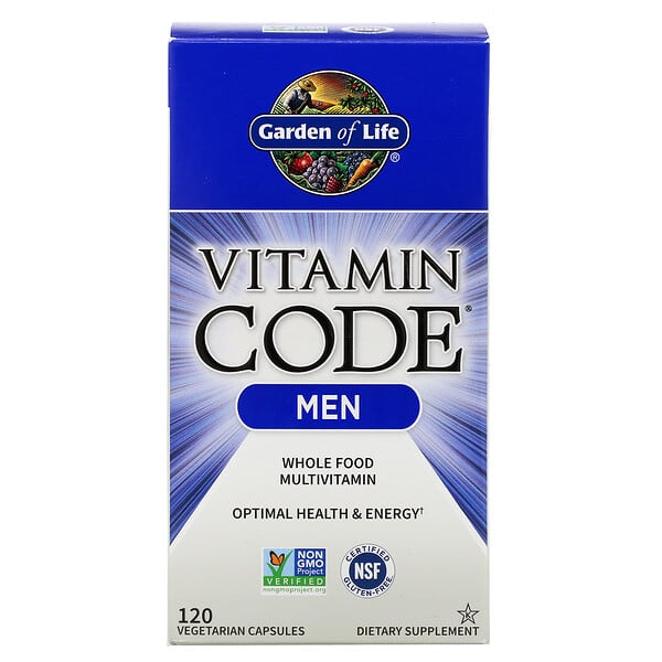 Garden of Life, Vitamin Code（ビタミンコード）、男性用自然食品のマルチビタミン、ベジカプセル120粒