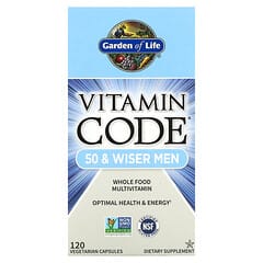 Garden of Life, Vitamin Code, 50세 이상 남성용, 천연 식품 종합비타민, 베지 캡슐 120정