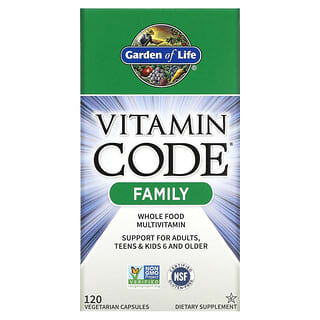 Garden of Life, Vitamin Code, Multivitamines à base d'aliments entiers pour la famille, 120 capsules végétariennes