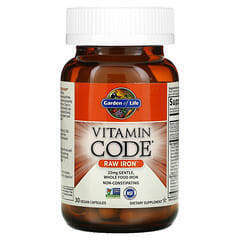 Garden of Life, Vitamin Code, RAW Iron, 30 веганских капсул