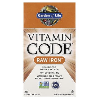 Garden of Life, Vitamin Code, RAW Iron, 30 cápsulas veganas