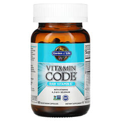 Garden of Life, Vitamin Code, Vitamina E RAW, 60 Cápsulas Vegetarianas