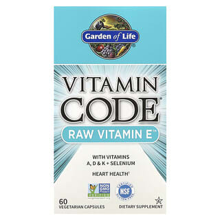 Garden of Life, Vitamin Code, Vitamine E brute, 60 capsules végétariennes