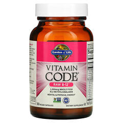 Garden of Life, Vitamin Code, B12 cruda, 30 cápsulas veganas