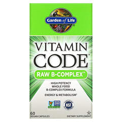 Garden of Life, Vitamin Code, RAW B-Complex, 60 Cápsulas Veganas
