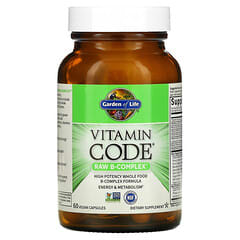 Garden of Life, Vitamin Code（ビタミンコード）、Raw B-Complex（未加工ビタミンB複合体）、ヴィーガンカプセル60粒