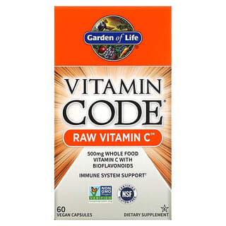 Garden of Life, Vitamin Code, RAW Vitamin C, 비건 캡슐 60정