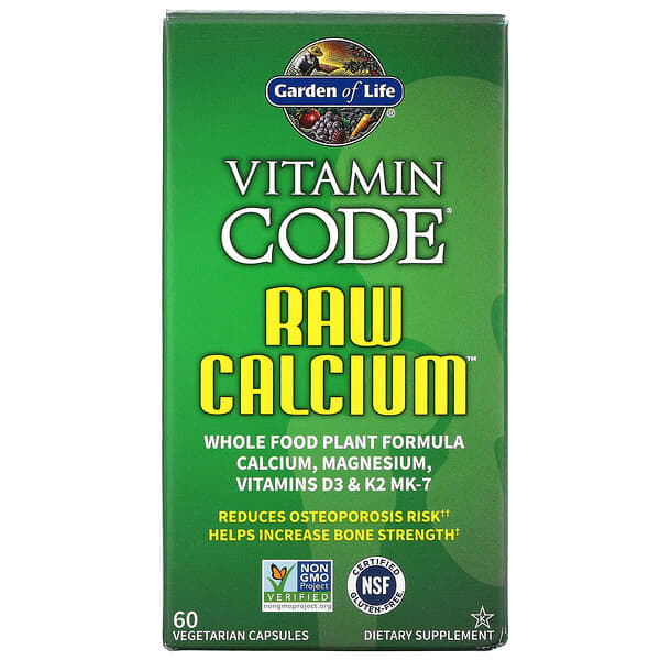 Garden of Life, 비타민코드, RAW Calcium, 60 Vegetarian Capsules