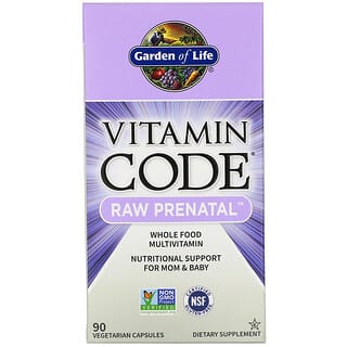 Garden of Life, Vitamin Code، RAW Prenatal، فيتامينات ما قبل الولادة، 90 قرص نباتي