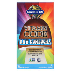 Garden of Life, Vitamin Code（ビタミンコード）、コンブチャ（ローフード）、ヴィーガンカプセル60粒