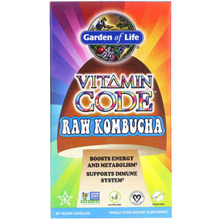 Garden of Life, Vitamin Code, RAW Kombucha, 60 capsules vegan