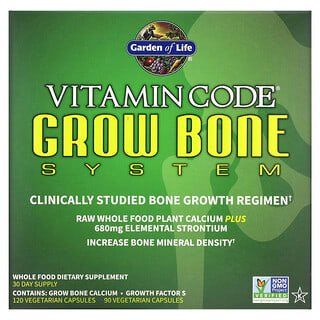 Garden of Life, Vitamin Code, Grow Bone System, Programa de 2 partes
