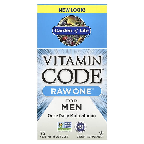 Garden of Life Vitamin Code®, RAW One™, Once Daily Multivitamin For Men, 75 Vegetarian Capsules