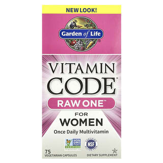 Garden of Life, Vitamin Code, RAW One, Suplemento multivitamínico de una ingesta diaria para mujeres, 75 cápsulas vegetales