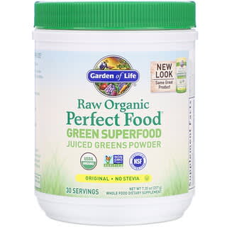 Garden of Life, 未加工有機上佳食品，綠色 SuperFood，原味，7.30 盎司（207 克）