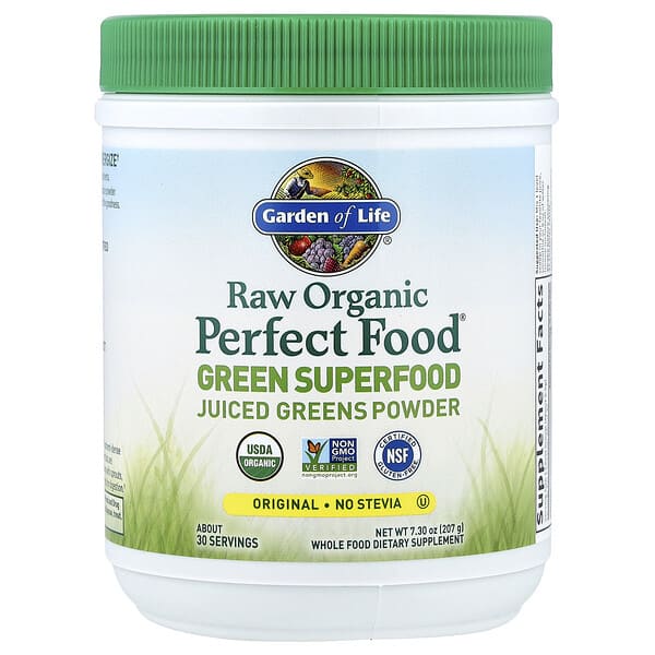 Raw Organic Perfect Food®, Green Superfood, Juiced Greens Powder, Original, 7.3 oz (207 g)