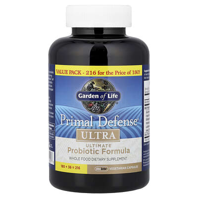 Garden of Life, Primal Defense, Ultra, Advanced Probiotic Formula, 216 UltraZorbe Vegetarian Capsules