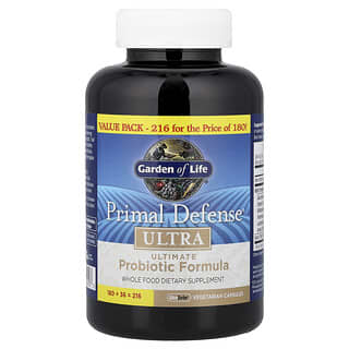 Garden of Life, Primal Defense，Ultra，高級益生菌配方，216 粒 UltraZorbe 素食膠囊