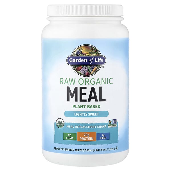 Garden of Life RAW Organic Meal Replacement Shake, Lightly Sweet, 37.53 oz (1,064 g)