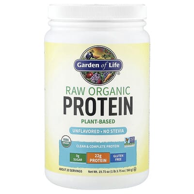 Garden of Life, RAW Organic Protein, Organic Plant Formula, Unflavored, 1.25 lbs (568 g)