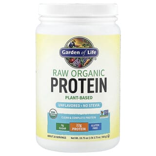 Garden of Life, RAW Organic Protein, Plant-Based, Unflavored, 19.75 oz (560 g)