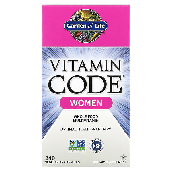 Garden of Life, Vitamin Code Women, Whole Food Multivitamin, Vitamine für Frauen, Vollwert-Multivitaminpräparat, 240 pflanzliche Kapseln