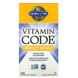 Garden of Life, Vitamin Code, Perfect Weight, 240 Cápsulas Vegetais UltraZorbe