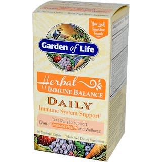 Garden of Life, Herbal Immune Balance, Daily, 60 Veggie Caplets