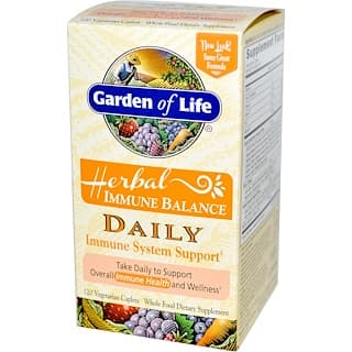 Garden of Life, Herbal Immune Balance, Daily, 120 Veggie Caplets