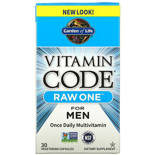 Garden of Life, Vitamin Code, Suplemento multivitamínico de una vez al día para hombres, 30 cápsulas vegetales
