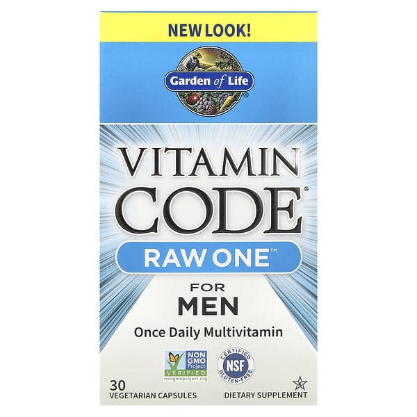 Garden of Life Vitamin Code®, RAW One™, Once Daily Multivitamin For Men, 30 Vegetarian Capsules