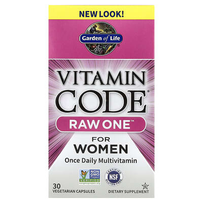 Garden of Life, Vitamin Code, Raw One For Women Once Daily Multivitamin, 30 Vegetarian Capsules