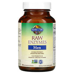 Garden of Life, RAW Enzymes（ローエンザイム）、男性用、ベジカプセル90粒