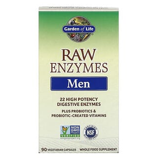 Garden of Life, RAW Enzymes, Hommes, 90 capsules végétariennes