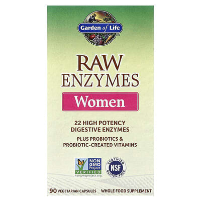 Garden of Life, RAW Digestive Enzymes, Women, 90 Vegetarian Capsules