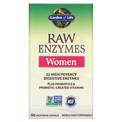 Garden of Life, RAW Enzymes™ para mujeres, 90 cápsulas vegetales